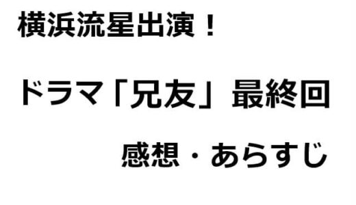 ドラマ「兄友」最終回4話のあらすじ・感想と横浜流星の見どころ